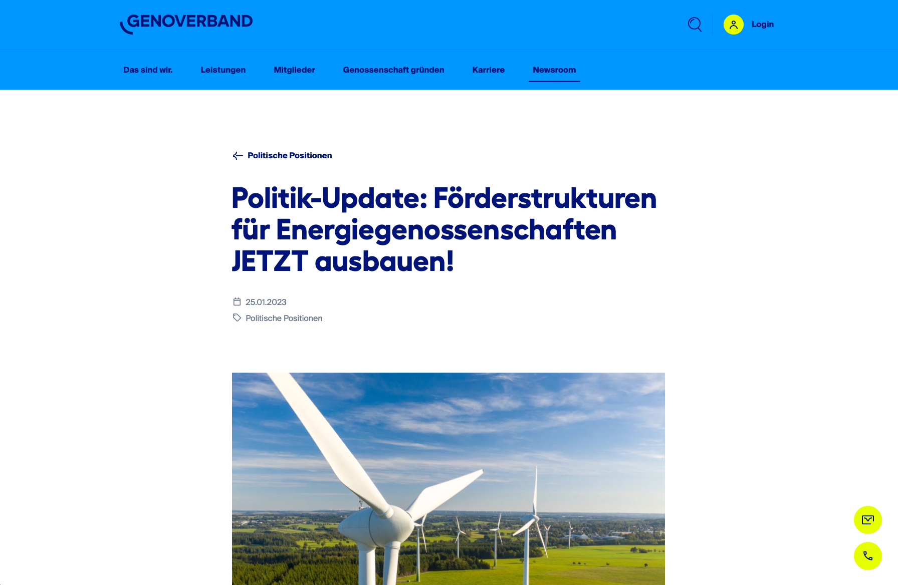 Politik-Update: Förderstrukturen für Energiegenossenschaften JETZT ausbauen!